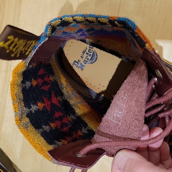 Dr. Martens × Pendleton 1460 Cherry Red Smooth Leather Boots - Picture 9 of 13